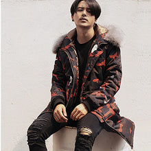 Men Cotton Padded Hooded Jackets with Fur Jaqueta Masculina Men's Casual Slim Fit Camouflage Jackets Hombre BL