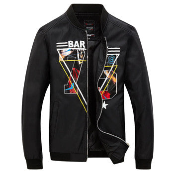 Men Floral Zipper Jackets Coats Outwear Jaqueta Masculina Men Casual Slim Fit Large Size Veste Homme Jackets BL