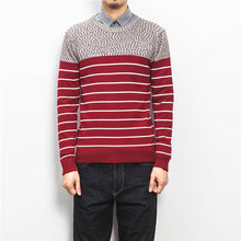 Men Knitted Stripped Sweaters Pullovers Men's Casual Slim Fit Plus Size Long Sleeved O Neck Sweaters Hombre BL