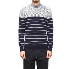 Men Knitted Stripped Sweaters Pullovers Men's Casual Slim Fit Plus Size Long Sleeved O Neck Sweaters Hombre BL