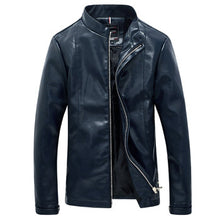 Men Leather PU Zipper Jackets Coats Outwear Jaqueta Masculina Men's Casual Slim Fit Large Size Jackets BL