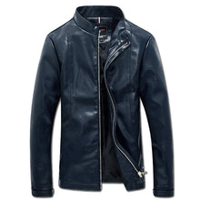 Men Leather PU Zipper Jackets Coats Outwear Jaqueta Masculina Men's Casual Slim Fit Large Size Jackets BL