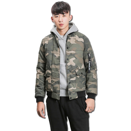 Men Padded Cotton Camouflage Jackets Veste Homme Jackets Men's Casual Slim Fit Zipper Jackets Jaqueta Hombre BL