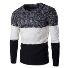 Men Patchwork Sweaters and Pullovers Hombre Men's Casual Slim Fit Long Sleeved O Neck Sweaters Outwear BL