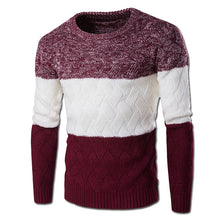 Men Patchwork Sweaters and Pullovers Hombre Men's Casual Slim Fit Long Sleeved O Neck Sweaters Outwear BL