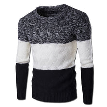 Men Patchwork Sweaters and Pullovers Hombre Men's Casual Slim Fit Long Sleeved O Neck Sweaters Outwear BL