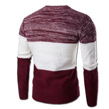 Men Patchwork Sweaters and Pullovers Hombre Men's Casual Slim Fit Long Sleeved O Neck Sweaters Outwear BL