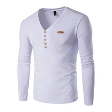 Menswear Solid Color T Shirts Hombre Camisa Masculina Men's Casual Slim Fit Long Sleeved V Neck T Shirts Men BL