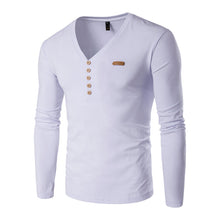 Menswear Solid Color T Shirts Hombre Camisa Masculina Men's Casual Slim Fit Long Sleeved V Neck T Shirts Men BL