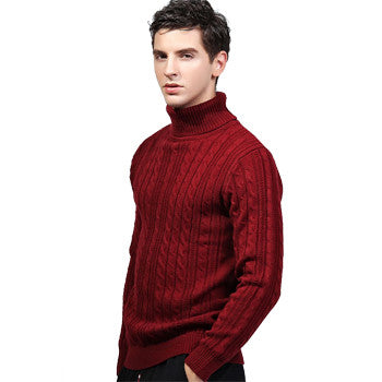 Menswear Turtleneck Sweaters and Pullovers Hombre Men's Casual Slim Fit Long Sleeved Knitted Sweaters BL