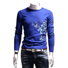 Menswear Hombre Floral Sweaters and Pullovers Men's Casual Slim Fit Long Sleeved O Neck Knitted Sweaters Men BL