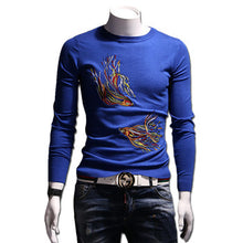 Menswear Hombre Floral Sweaters and Pullovers Men's Casual Slim Fit Long Sleeved O Neck Knitted Sweaters Men BL