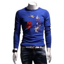 Menswear Hombre Floral Sweaters and Pullovers Men's Casual Slim Fit Long Sleeved O Neck Knitted Sweaters Men BL