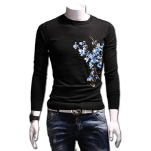 Menswear Hombre Floral Sweaters and Pullovers Men's Casual Slim Fit Long Sleeved O Neck Knitted Sweaters Men BL