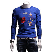 Menswear Hombre Floral Sweaters and Pullovers Men's Casual Slim Fit Long Sleeved O Neck Knitted Sweaters Men BL