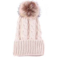 Hats Female Faux Fur Knitted Wool Pompon Ball Women Hats  Skullies hat for women girls hat Casquette BL