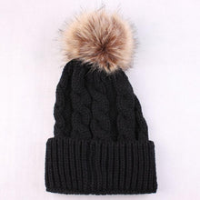 Hats Female Faux Fur Knitted Wool Pompon Ball Women Hats  Skullies hat for women girls hat Casquette BL