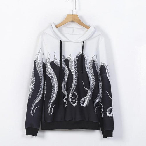 harajuku T-shirt Women Long Sleeve Hooded Print Lacing Casual Loose Hooded Pullovers Women camisas femininas BL