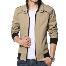 Casual Jacket Solid Fall Mens Jackets and Coats Men's Jacket Plus Size Khaki BL