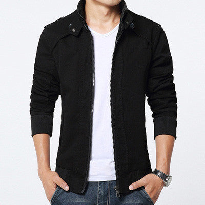 Casual Jacket Solid Fall Mens Jackets and Coats Men's Jacket Plus Size Khaki BL