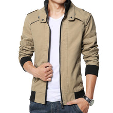 Casual Jacket Solid Fall Mens Jackets and Coats Men's Jacket Plus Size Khaki BL