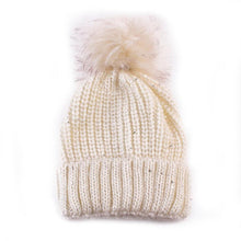 Hats For Women Girls Knitted Keep Warm Solid Faux Fur Pompon Hats Female Skullies & Beanies BL