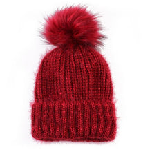 Hats For Women Girls Knitted Keep Warm Solid Faux Fur Pompon Hats Female Skullies & Beanies BL