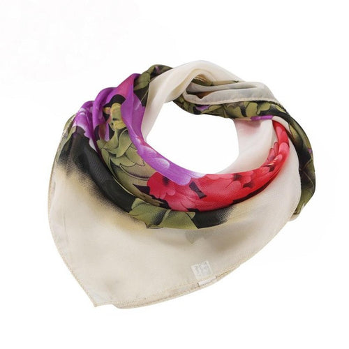 Women Printing Square Scarf Head Wrap Kerchief Neck Shawl bufandas mujer 4 Colors BL