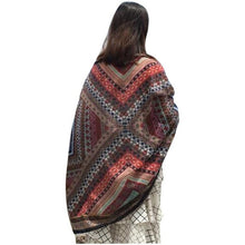 Women    Ladies Scarf Ethnic Style Print Cotton Square Scarf Beach Head Wrap Tassel Shawl YLYL BL