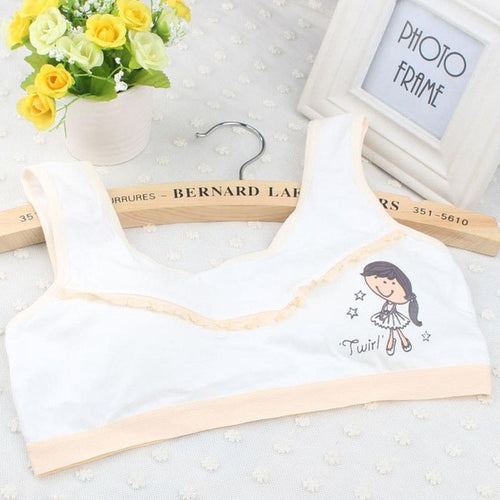 Lovely Bra Girls Underwear Cute Cotton Vest Children Padded Underclothes Cropped Tops Women Soutien Gorge BL