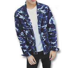 Men Denim Jeans Camouflage Jackets and Coats Cardigans Men's Casual Slim Fit Long Sleeved Denim Jackets Hombre BL