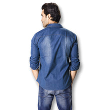 Men Denim Shirts Men's Casual Slim Fit Large Size Long Sleeved Turn Down Collar Jeans Shirts Masculina Men BL