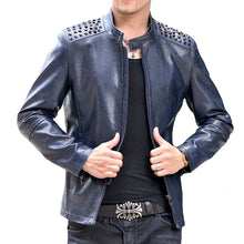 Men Giacca Pelle Uomo Jaqueta De Couro Leather PU Jackets Men's Casual Slim Fit Large Size Rivet Jackets Coats BL