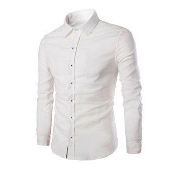 Men Herem Hemden Long Sleeved Shirts Men's Casual Slim Fit Large Size Turn Down Collar Shirts Camisa Masculina BL