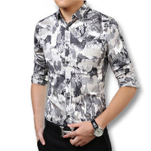 Men Printing Shirts Chemise Homme Camisa Masculina Men's Casual Slim Fit Long Sleeved Shirts Hombre BL