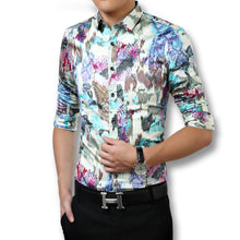 Men Printing Shirts Chemise Homme Camisa Masculina Men's Casual Slim Fit Long Sleeved Shirts Hombre BL