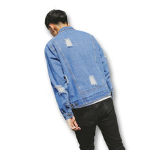 Men Ripped Hole Denim Jeans Jackets Coats Outwear Cardigans Men's Casual Slim Fit Long Sleeved Denim Jackets BL