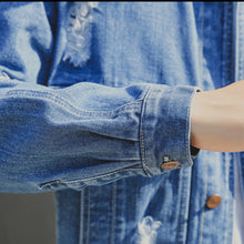 Men Ripped Hole Denim Jeans Jackets Coats Outwear Cardigans Men's Casual Slim Fit Long Sleeved Denim Jackets BL