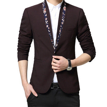 Men Floral Blazers and Jackets Men's Casual Slim Fit Long Sleeved Men Dress Suits Cardigans Blazers BL