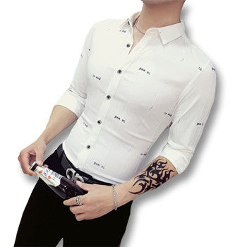 Men Stripped Dress Shirts Hombre Camisa Masculina Chemise Homme Men's Casual Slim Fit Long Sleeved Shirts BL