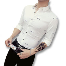 Men Stripped Dress Shirts Hombre Camisa Masculina Chemise Homme Men's Casual Slim Fit Long Sleeved Shirts BL