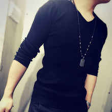 Men Sweaters and Pullovers Turtleneck Men's Casual Slim Fit Long Sleeved V Neck Knitted Sweaters Hombre BL