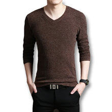 Men V Neck Sweaters and Pullovers Men's Casual Slim Fit Long Sleeved Knitted Sweaters Pullovers Outwear BL