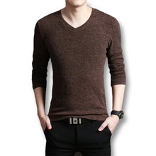 Men V Neck Sweaters and Pullovers Men's Casual Slim Fit Long Sleeved Knitted Sweaters Pullovers Outwear BL