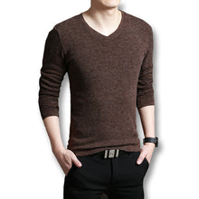 Men V Neck Sweaters and Pullovers Men's Casual Slim Fit Long Sleeved Knitted Sweaters Pullovers Outwear BL