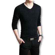 Men V Neck Sweaters and Pullovers Men's Casual Slim Fit Long Sleeved Knitted Sweaters Pullovers Outwear BL