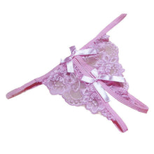 women G String Open fork Transparency tanga bowknot Women Underwear Featured Strappy Sexy Panties BL