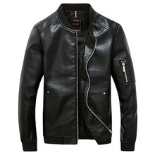 Outwear Men Leather PU Zipper Jackets and Coats Jaqueta Masculina Men's Casual Slim Fit Large Size Jackets BL