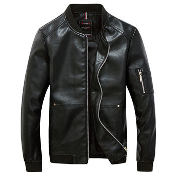 Outwear Men Leather PU Zipper Jackets and Coats Jaqueta Masculina Men's Casual Slim Fit Large Size Jackets BL