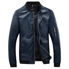 Outwear Men Leather PU Zipper Jackets and Coats Jaqueta Masculina Men's Casual Slim Fit Large Size Jackets BL